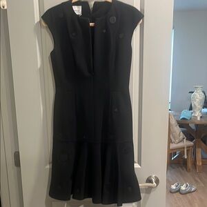 Akris Punto Black Cap Sleeve Mini Dress